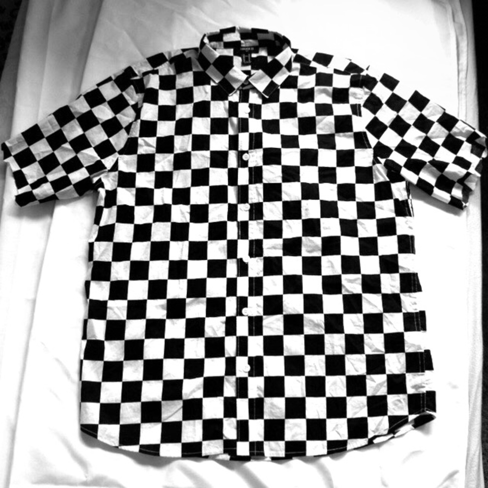 🏁 Mens Forever 21 Checkered Button Up🏁